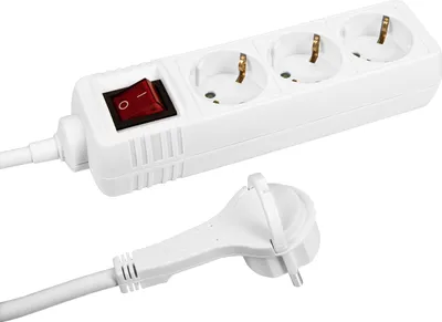 Produktbild von Meister Steckdosenleiste 3-fach - Extraflacher Stecker - 2 m Kabel - weiß - IP20