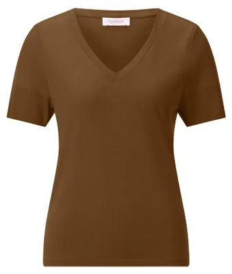 Produktbild von Rich & Royal T Fineknit V-Neck Shirt coconut bark M