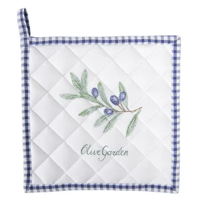 Produktbild von Clayre & Eef Ofenhandschuhe 20x20 cm Blau Weiß Baumwolle Quadratisch