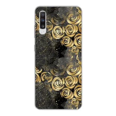 Produktbild von MuchoWow® Handyhülle Schutzhülle Hülle für Samsung Galaxy A70 Marmor - Gold - Rose - Muster Silikon Softcase Handy Hülle - Schutzhaube