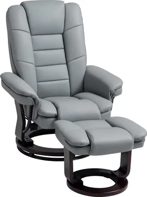 Produktbild von HOMCOM Relaxsessel mit Hocker 360°Drehbarer Fernsehsessel mit Liegefunktion