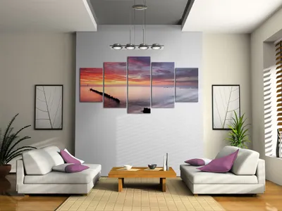 Image de Tableau acoustique Paysage Nature 200 x 100 cm Tableaux Mousse acoustique Absorbeur acoustique haute performance Isolation acoustique Toile 5 pièces Tableau mural Acoustique intérieure Isolation acoustique Plage Mer 030212-3