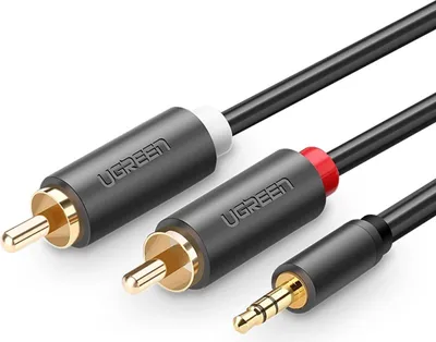 Produktbild von Ugreen Audio-Kabel 3.5mm Minijack zu 2RCA 2m Grau