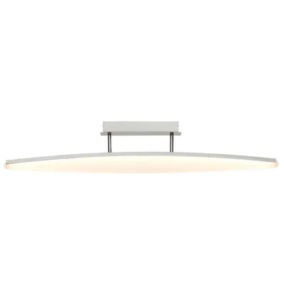Image de Lampe BRILLIANT View LED, plafonnier 101 x 1,5 cm, chrome/blanc | 1 ampoule LED intégrée de 23,5 W (SMD), (1 800 lm, 3 000 K) | Classe énergétique A++ à E | Économique et durable grâce à la technologie LED