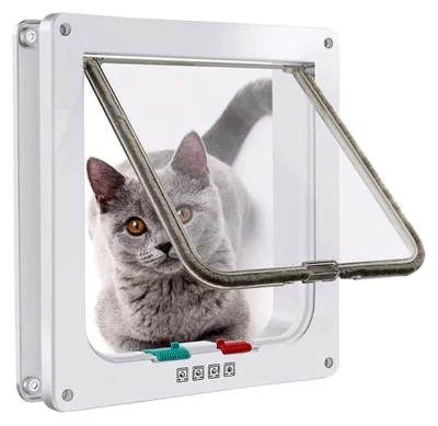 Produktbild von Katzenklappe mit 4-Wege-Verriegelung für Haustiere