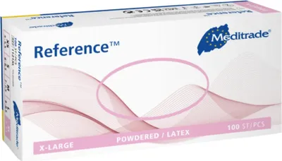 Produktbild von Meditrade Reference Latexhandschuhe gepudert unsteril 100 Stück Gr. L