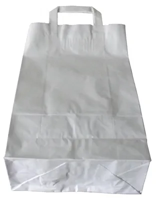 Produktbild von 25 Papiertragetasche Tragetaschen 22x10x30cm Weiß Papier Mini