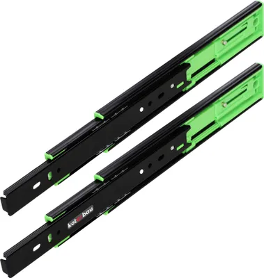 Immagine prodotto di KOTARBAU® Guide per cassetti 250 mm Guide per cassetti Push to Open in acciaio Nero per estrazione pesante Sistema di guide per cassetti Guide estraibili Guide di scorrimento