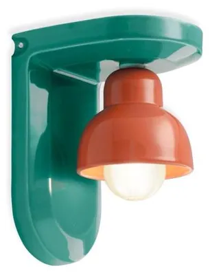 Zdjęcie produktu dla Vintage Deco Berimbau Ceramic Turquoise And Orange Pokè 1 Light E27