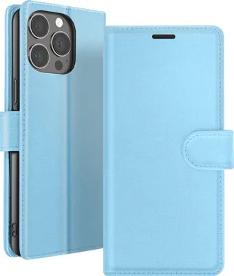 Obrázek produktu pro Zanaé, flipové pouzdro na iPhone 13 Pro Max s magnetickým zavíráním a držákem na karty, světle modré