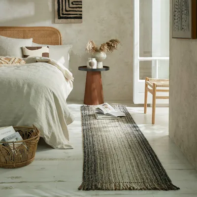 Produktbild von Flurläufer Uni Jute Grau 60x230 cm Flur Küche Natural Living WEAVER | Kadima Design