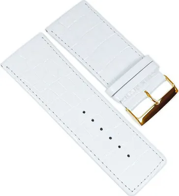 Produktbild von Louisiana-Print Ersatzband Uhrenarmband Kalbsleder Weiss-Glanz 22725G, Stegbreite:36mm