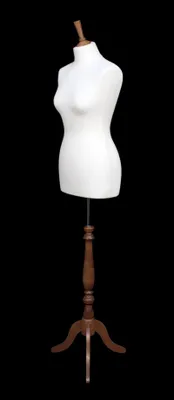 Immagine prodotto di Manichino da donna – Bianco con supporto in legno di rosa indiano