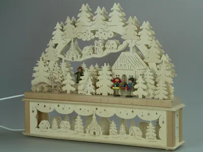 Produktbild von Original Erzgebirgischer Marken Schwibbogen Lichterbogen 50 x 43 cm K50-3_275