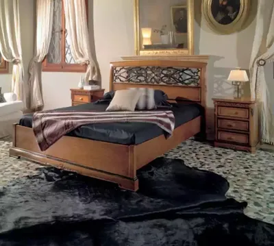 Obrázek produktu pro Postel Ložnicový set Design Klasická ložnice 2x noční stolky 3 ks