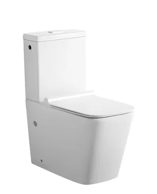 Produktbild von sanicomfort Stand-WC Kombination Aliki Square spülrandlos, inkl. WC-Sitz und Spülkasten mit waagerechtem Abgang