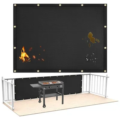 Produktbild von INF Feuerfestes Fiberglas Grill-Hitzeschild 91.5x122cm Schwarz Hitzeschutzmatte