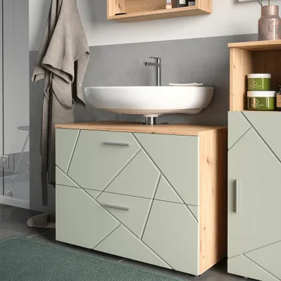 Immagine prodotto di Mobile sottolavabo per bagno Vicco Irma Verde salvia 80 x 58.6 cm con cassetti, Model 59034