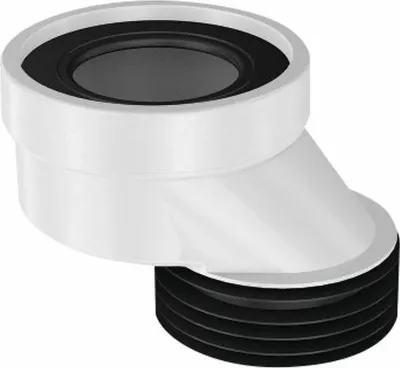 A white toilet seal with a black rubber gasket, shown in isolation against a white background.