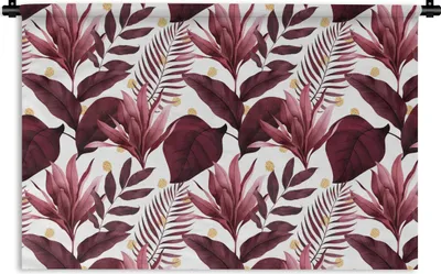 Produktbild von MuchoWow® Wandteppich Wandbehang Tropisch - Lila - Gold 120x80 cm Tapisserie Dekoration Wandtuch - Wanddekorationen - Wandtücher