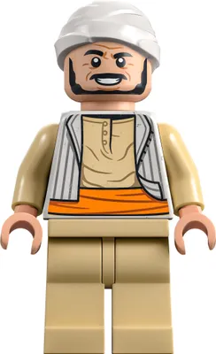A LEGO minifigure of Sallah from Indiana Jones.