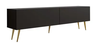 Produktbild von TV-SCHRANK : Mattschwarz, Goldene Beine, 170 x 52 x 32 cm