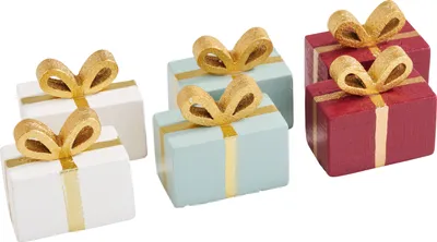 Produktbild von VBS Mini Holzgeschenke 6er Set für kreative Dekoideen 2.5x2.5x1.5 cm