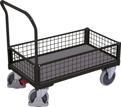 Produktbild von VARIOfit Kastenwagen mit 4 Drahtgitterwänden 1010x650mm Anthrazitgrau RAL 7016