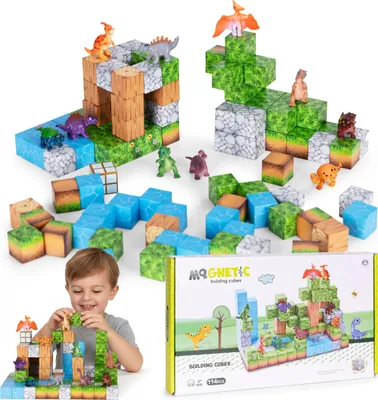 Obrázok produktu pre Magnetická stavebnica pre deti 114 kusov kociek