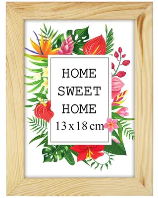 Obrázek produktu pro MG Design, přírodní rámeček na obrázky, 13 x 18 cm – vyrobený z pravého dřeva s akrylovým sklem, vhodný k zavěšení i k umístění, pro fotografie, plakáty a puzzle