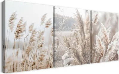 Zdjęcie produktu dla Fototapeta dekoracja ścienna trawa na płótnie - ekologiczny tusz, wodoodporna - 3 sztuki 90x180 cm obrazy na płótnie do salonu, sypialni