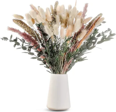 Produktbild von 100% Natürliche Trockenblumen,Pampasgras Trockenblumen Deko, 85 Stück Pampasgras Getrocknetfür Hochzeit Boho Deko