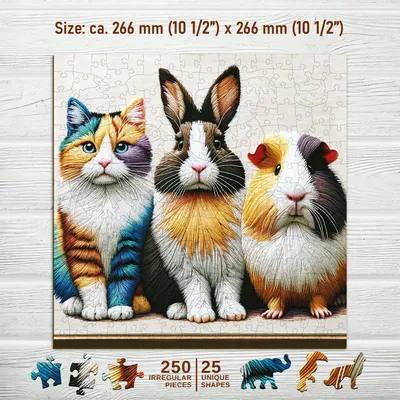 Produktbild von Wooden.City Holzpuzzle Tiere 250 Teile mit Figuren