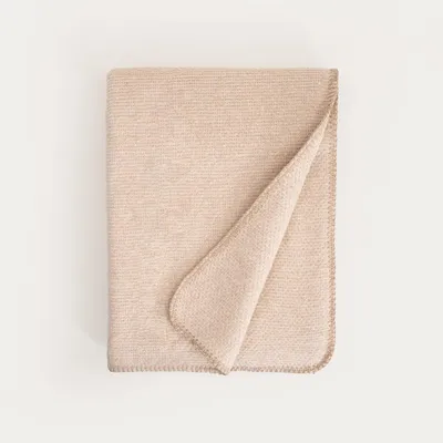 Produktbild von HOMLA MALLOW dicke beige Decke mit dekorativer Textur 150x200 cm