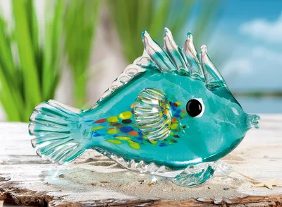 Produktbild von Gilde Glasart, Figur, Fisch, Ricky , Glas, grün, mehrfarbig, VE 1, L. 10 cm, B. 23 cm, H. 14 cm Höhe: 14.00 cm Breite: 23.00 cm Tiefe: 10.00cm 27453