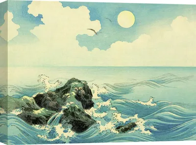 Immagine prodotto di Arte giapponese, quadro su tela - Uehara Konen, Isola di Kojima - 60x40 cm
