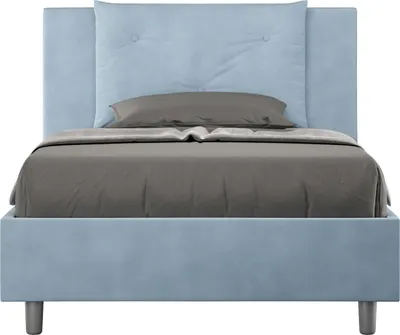 Produktbild von ITYHOME - Gepolstertes Bett ohne Lattenrost 120x190 mit Mikrofaserbezug Himmelblau Appia