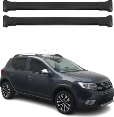 Produktbild von Dachträger Gepäckträger für Dacia Sandero Stepway 2012-2020 Aluminium Schwarz