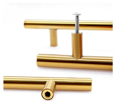 Produktbild von 10 Stück Schrankgriffe Gold Möbelgriffe 128 mm Lochabstand