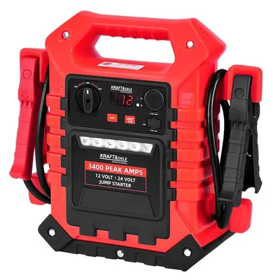 Produktbild von KRAFT&DELE | Starthilfe Powerbank, 3400/1400A 12/24V, Spitzenstrom Starter Powerbank, Tragbare Auto Starthilfe mit Digitale und LED
