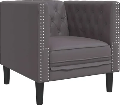 Produktbild von Chesterfield-Sessel Grau Kunstleder