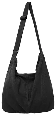 Image de Omgoods - Sac bandoulière en velours côtelé pour femmes, grand sac cabas