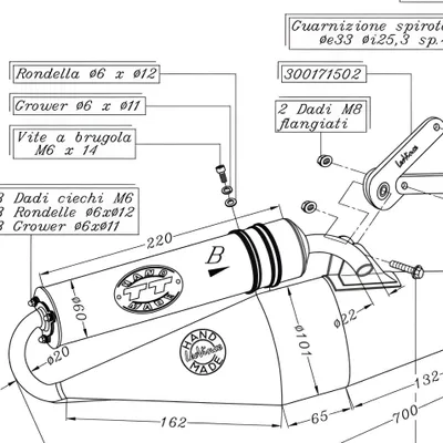 Zdjęcie produktu dla Kompletny układ wydechowy LeoVince Hand Made TT czarny zatwierdzony dla YAMAHA BW S 50 NAKED