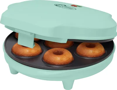Produktbild von Bestron Donut Maker im Retro Design, Sweet Dreams, Antihaftbeschichtung, 700 Watt, Farbe: Mint