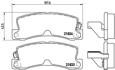 Produktbild von Brembo Bremsbelagsatz, Scheibenbremse Hinterachse P 83 015