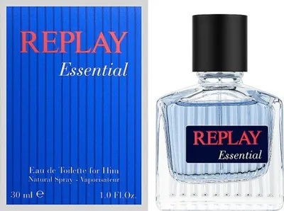 Obrázek produktu pro Replay Essential 50ml, Pánské, 50 ml, Nedoplnitelná lahvička, Bergamot, Kardamom, Bergamot, Cardamom, Kašmírové dřevo