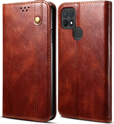 Produktbild von OPPO A15 4G Hülle, LaimTop Leder Flip Brieftasche Schutzhülle für OPPO A15 4G Rot