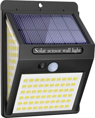 Produktbild von Wisam® LS140 Solarleuchte mit Bewegungsmelder 140 LED Wandleuchte Outdoor Schwarz