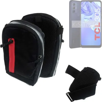 Produktbild von K-S-Trade Outdoor Gürteltasche Holster Umhängetasche kompatibel mit TCL 305 schwarz Handy Tasche Case travelbag Schutz Hülle Handy Hülle
