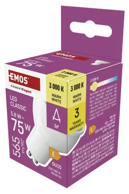 LED Lampe Classic MR16 Weiß/ GU10 / 5,8 W (75 W) / 565lm / WarmWeiß